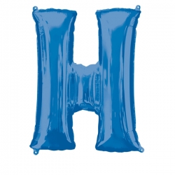 Balon foliowy litera H Niebieski 81 cm
